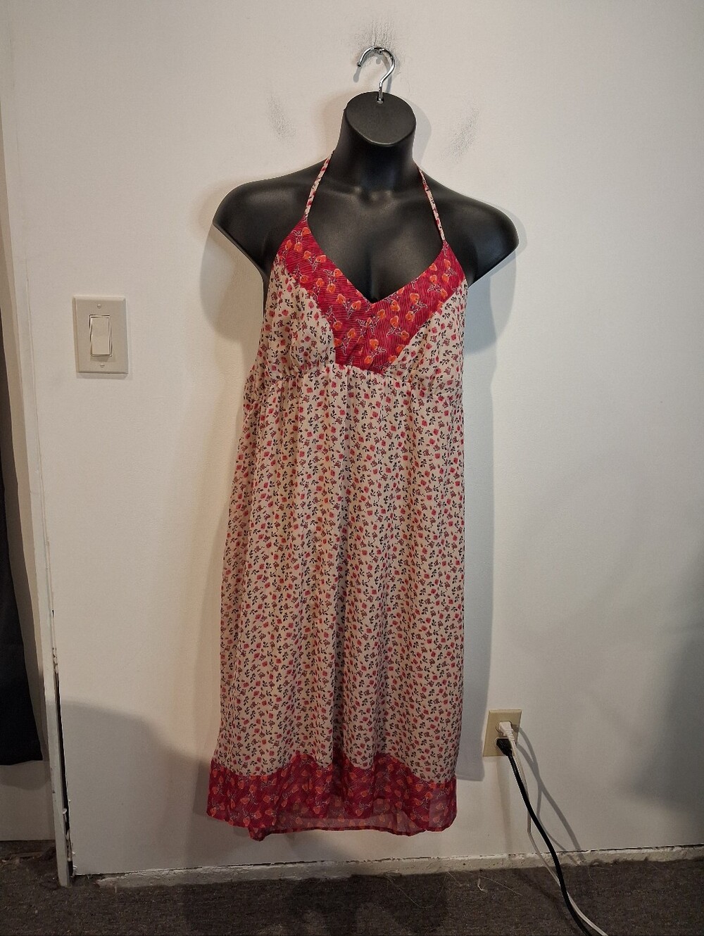 Old Navy Size XXL Boho Fairycore Halter Tie Floral Midi Dress